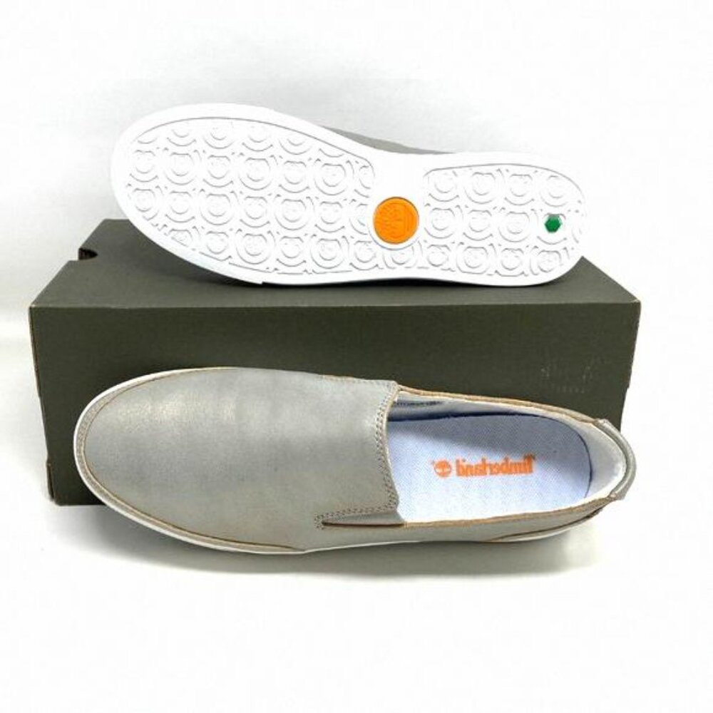 💖MEGA SALE💖Timberland WOMEN TB 0A24WV BZ3 Atlanta Silver Medium Slip-on Green - Picture 8 of 12